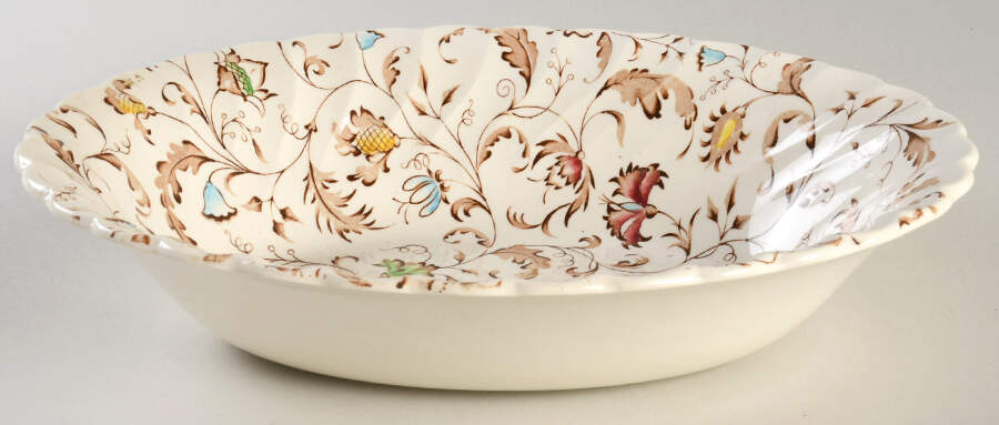 Vanity Fair Multicolor 10" Oval Vegetable Bowl by Myott Staffordshire-1