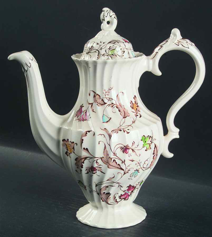 Vanity Fair Multicolor Coffee Pot & Lid by Myott Staffordshire-1