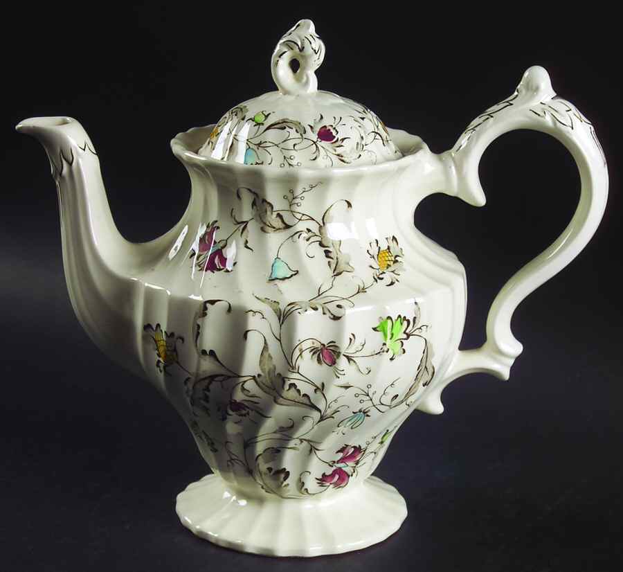Vanity Fair Multicolor Teapot & Lid by Myott Staffordshire-1