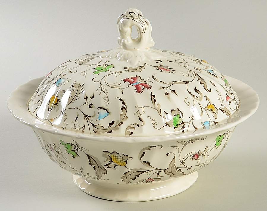 Vanity Fair Multicolor Round Covered Vegetable by Myott Staffordshire-1