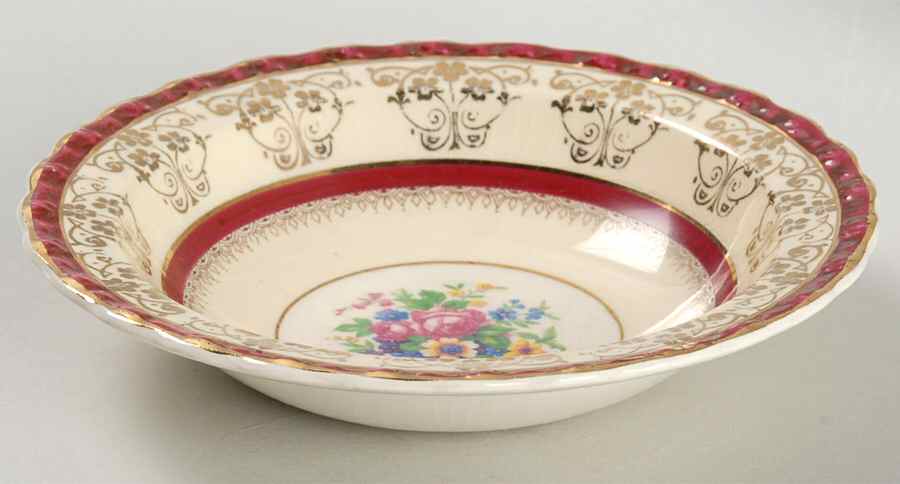 Valencia Burgundy Fruit/Dessert (Sauce) Bowl by Myott Staffordshire-1