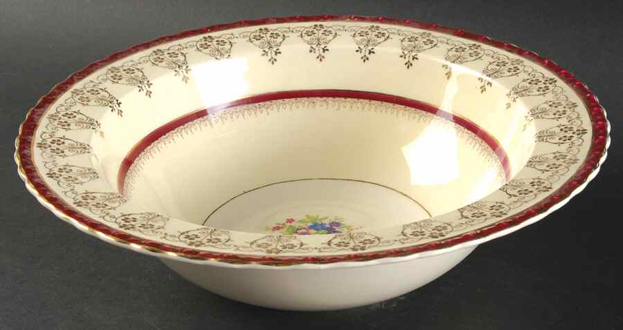 Valencia Burgundy 10" Round Vegetable Bowl by Myott Staffordshire-1