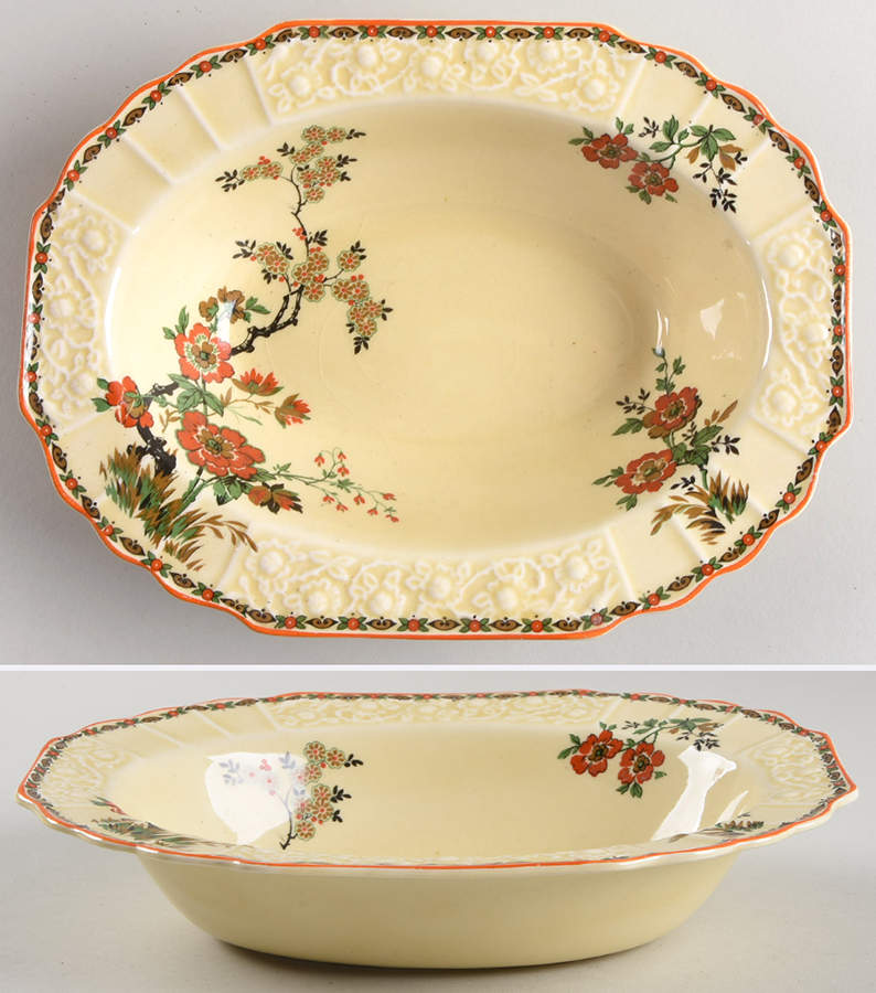 Wildflower 9" Oval Vegetable Bowl by Myott Staffordshire-1