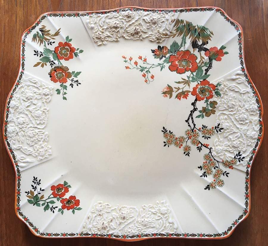 Wildflower Handled Cake Plate by Myott Staffordshire-1