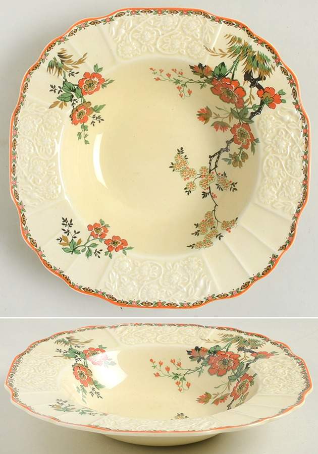 Wildflower Rim Soup Bowl by Myott Staffordshire-1