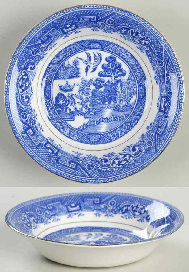Willow Blue (Gold Trim) Fruit/Dessert (Sauce) Bowl by Myott Staffordshire-1