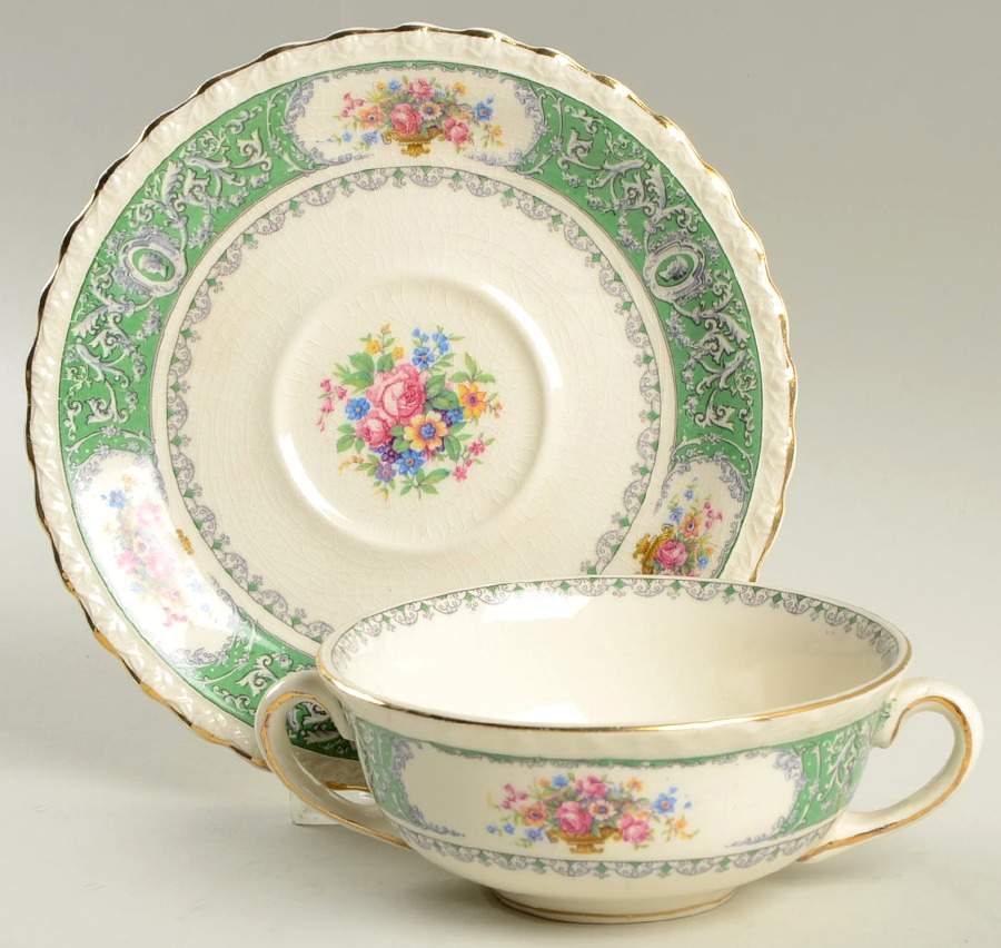 Winchester Flat Cream Soup Bowl & Saucer Set by Myott Staffordshire-1