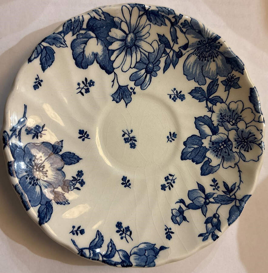 Wild Rose Blue Saucer by Myott Staffordshire-1