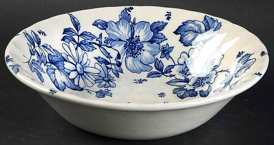 Wild Rose Blue Coupe Cereal Bowl by Myott Staffordshire-1