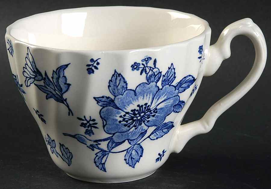 Wild Rose Blue Flat Cup by Myott Staffordshire-1