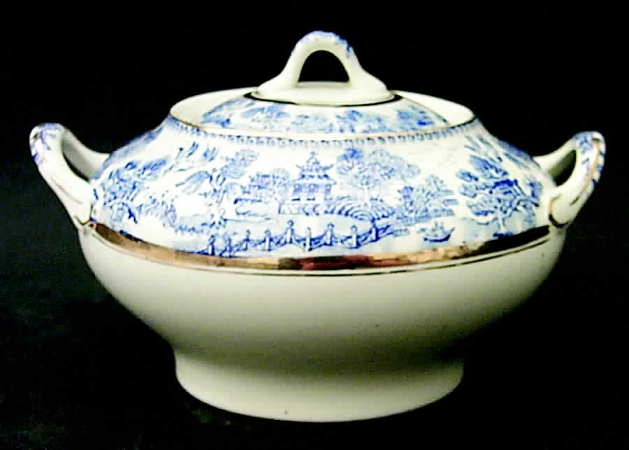 Ye Olde Willow Sugar Bowl & Lid by Myott Staffordshire-1