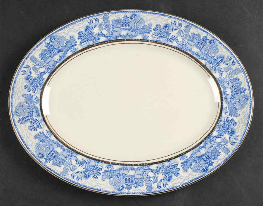 Ye Olde Willow 11" Oval Serving Platter by Myott Staffordshire-1