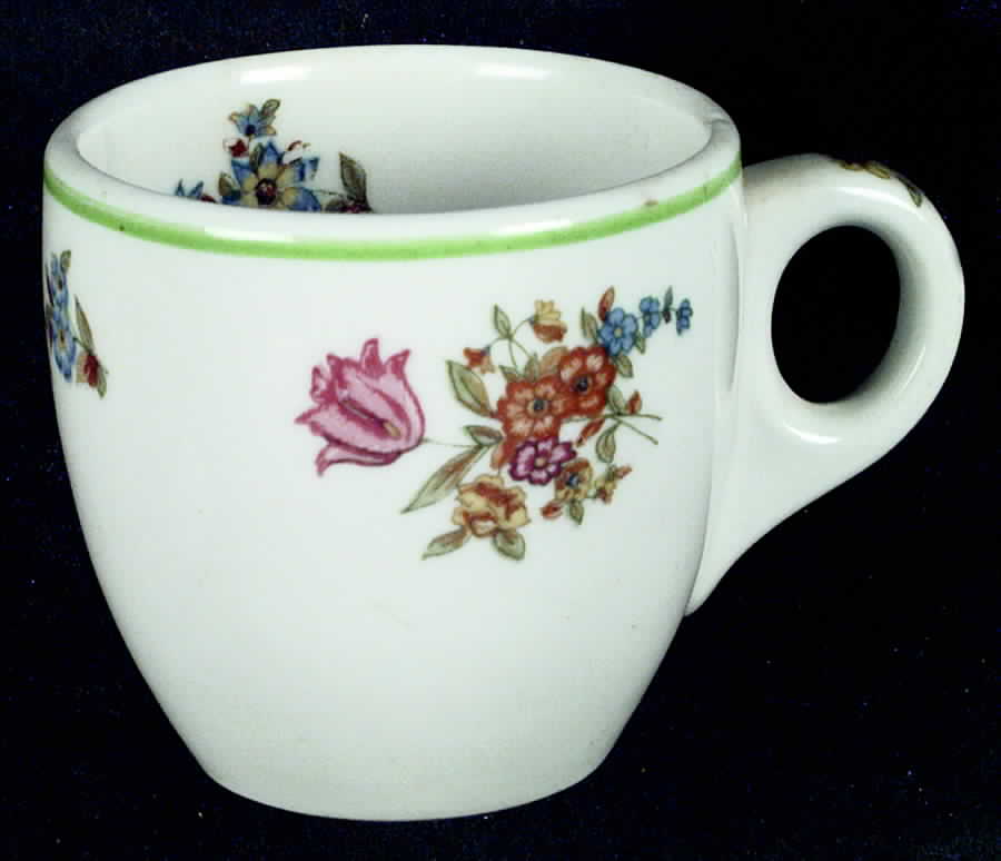Dresden (American Green Band) Flat Demitasse Cup by Mayer (American)-1
