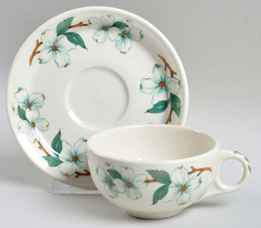 Monticello Flat Cup & Saucer Set by Mayer (American)-1
