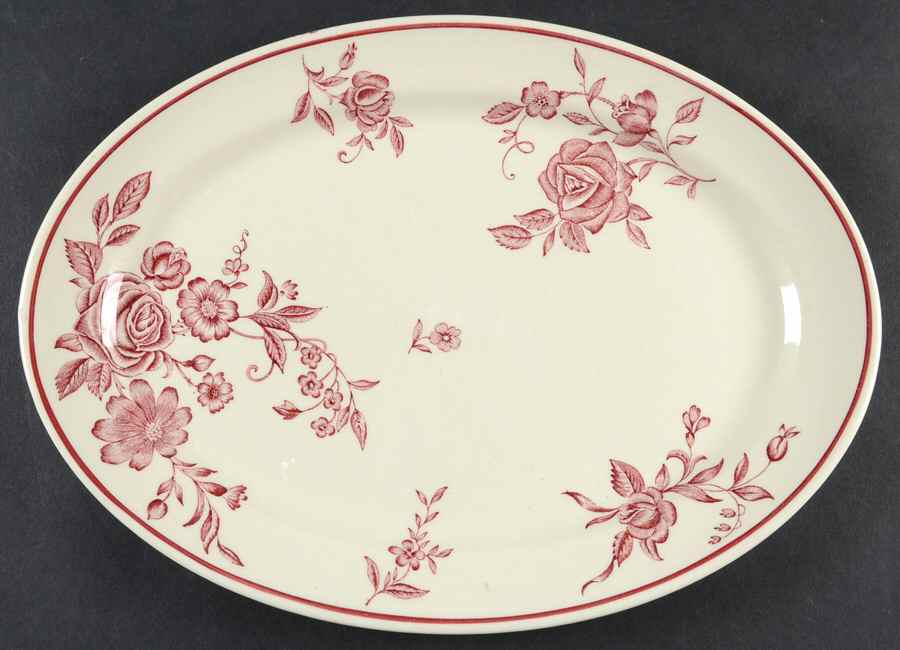 Sharon (American) 12" Oval Serving Platter by Mayer (American)-1