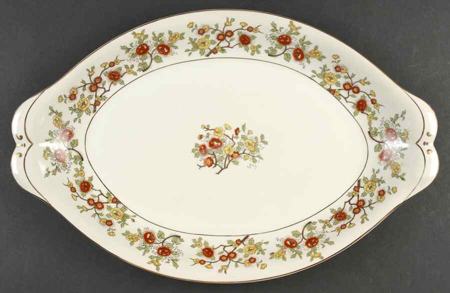 Flora 18" Oval Serving Platter by Meito-1