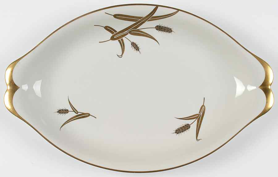 Midas (Cream Background, Occupied Japan) 15" Oval Serving Platter by Meito-1