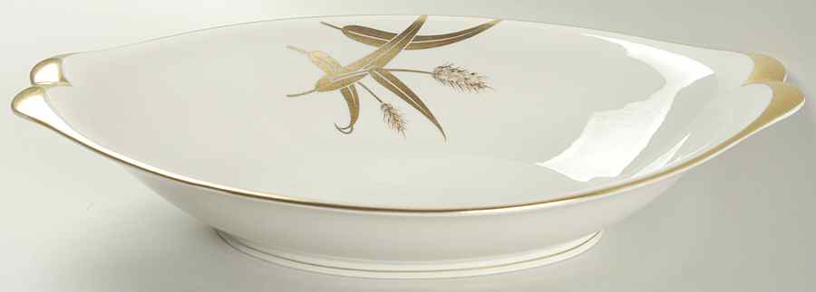 Midas (Cream Background, Occupied Japan) 12" Oval Vegetable Bowl by Meito-1