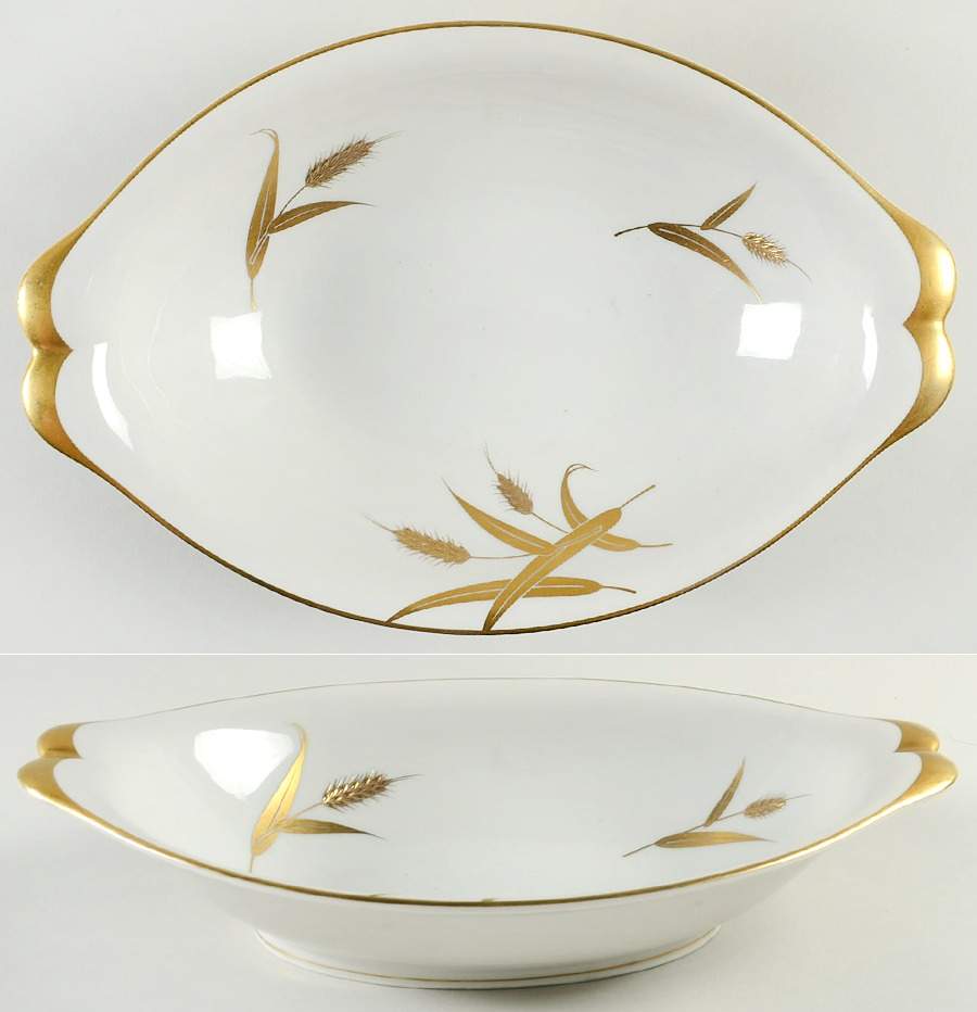 Midas (White Background) 11" Oval Vegetable Bowl by Meito-1