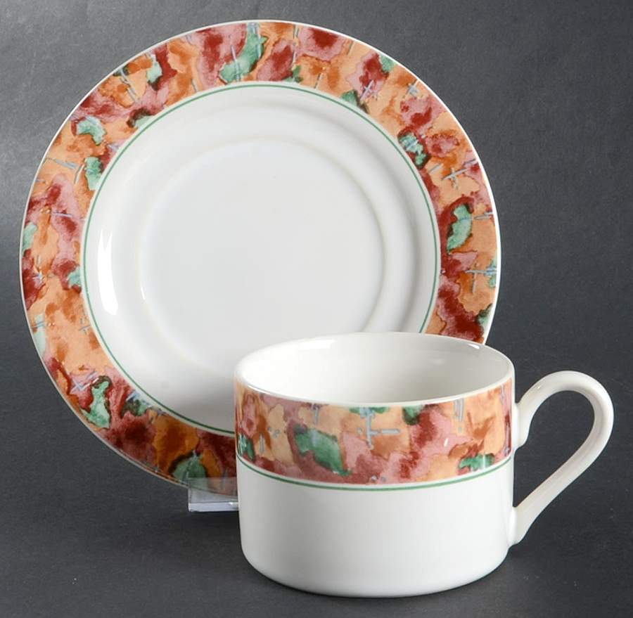 Harvest Flat Cup & Saucer Set by Misono-1
