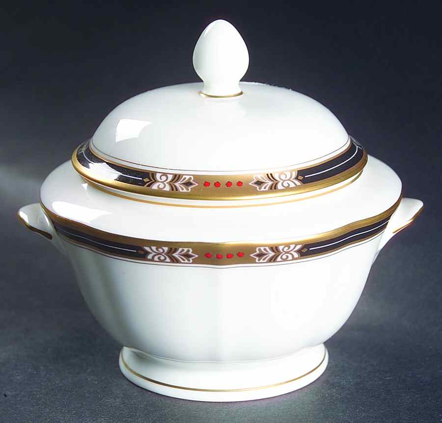 Jewel Stone Sapphire Sugar Bowl & Lid by Studio Nova-1