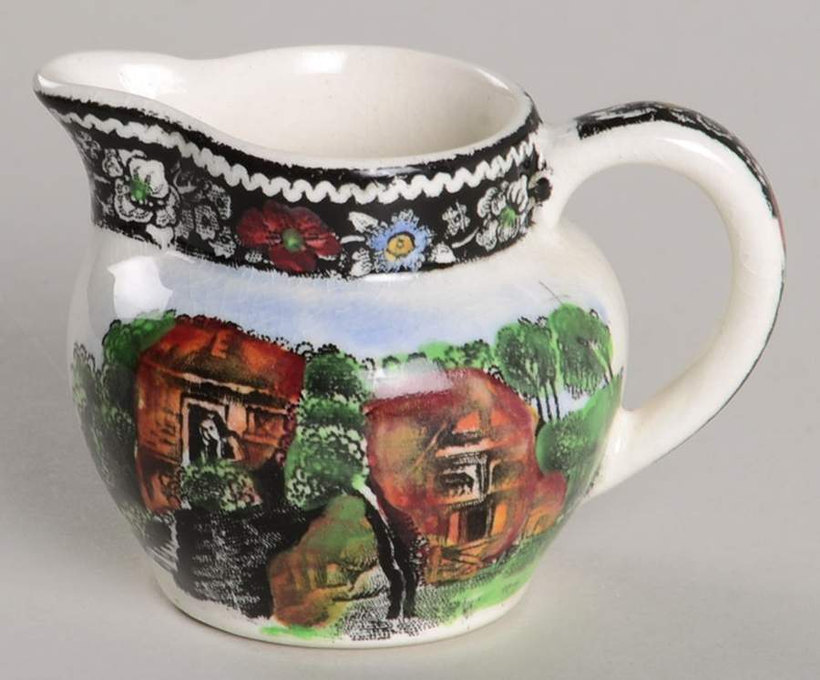 Rural England Black Multicolor Individual Creamer by W R Midwinter Ltd-1