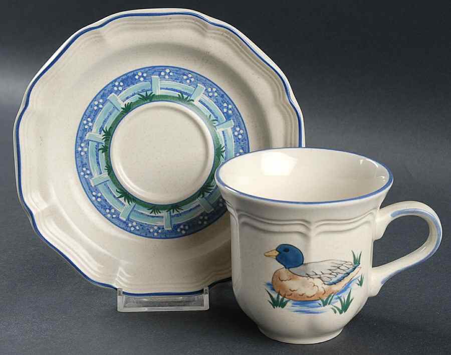 Calico Circle Flat Cup & Saucer Set by Mikasa-1