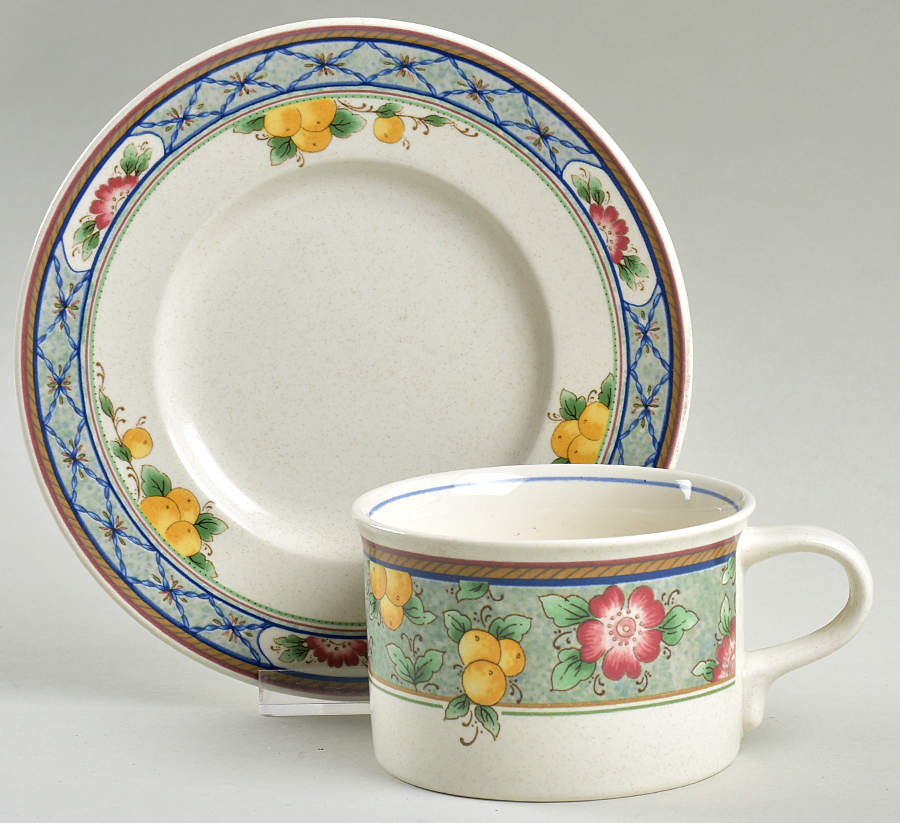 Summer Suite Flat Cup & Saucer Set by Mikasa-1