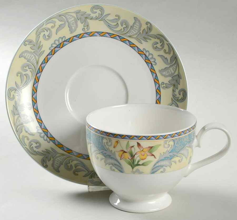 Coventry Garden Footed Cup & Saucer Set by Mikasa-1