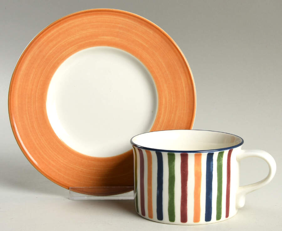 Harmony Yellow Flat Cup & Saucer Set by Mikasa-1