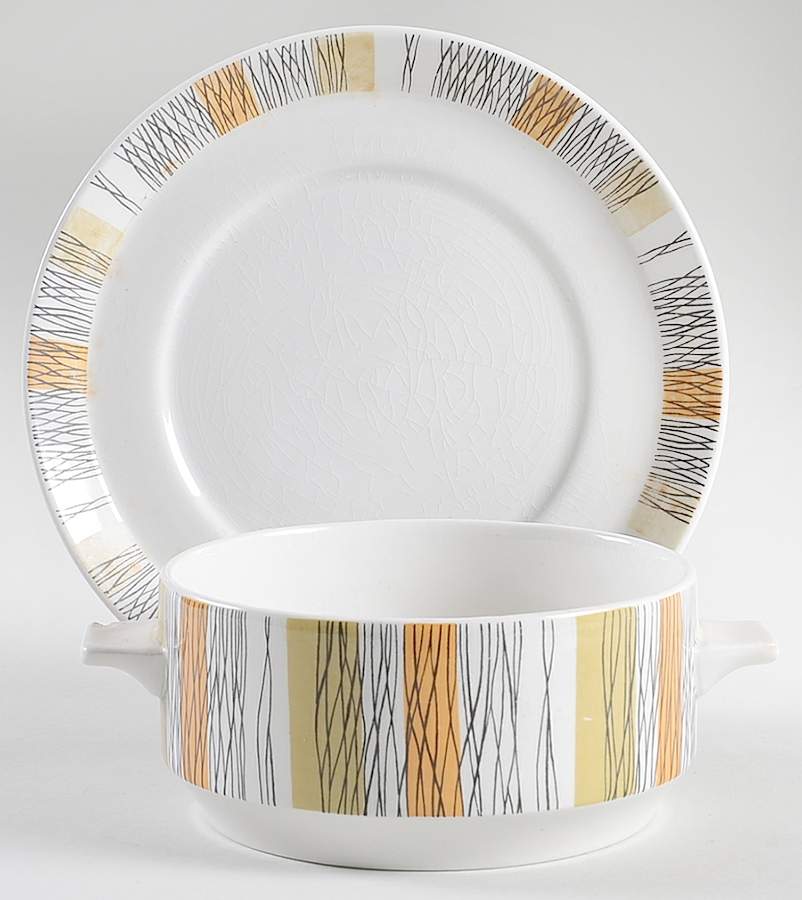 Sienna Flat Cream Soup Bowl & Saucer Set by W R Midwinter Ltd-1