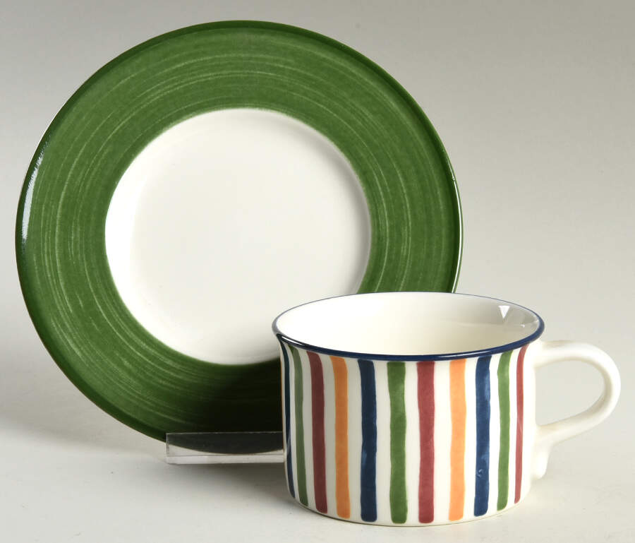 Harmony Green Flat Cup & Saucer Set by Mikasa-1
