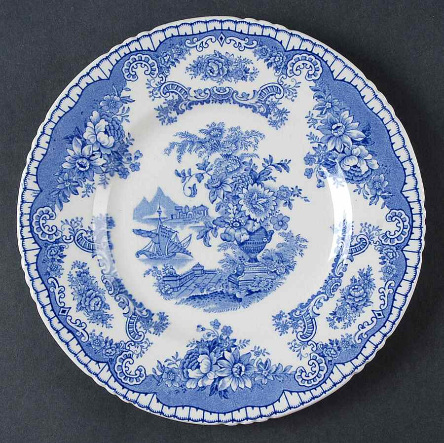 Bombay Blue (Semi-Scalloped) Salad Plate by John Maddock & Sons-1