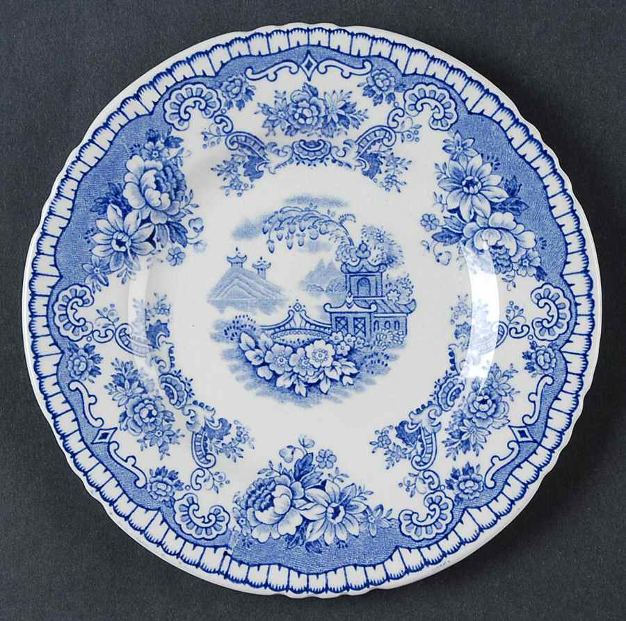 Bombay Blue (Semi-Scalloped) Bread & Butter Plate by John Maddock & Sons-1