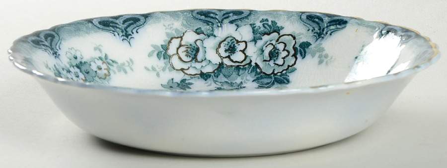 Devon Blue Green Coupe Soup Bowl by Alfred Meakin-1