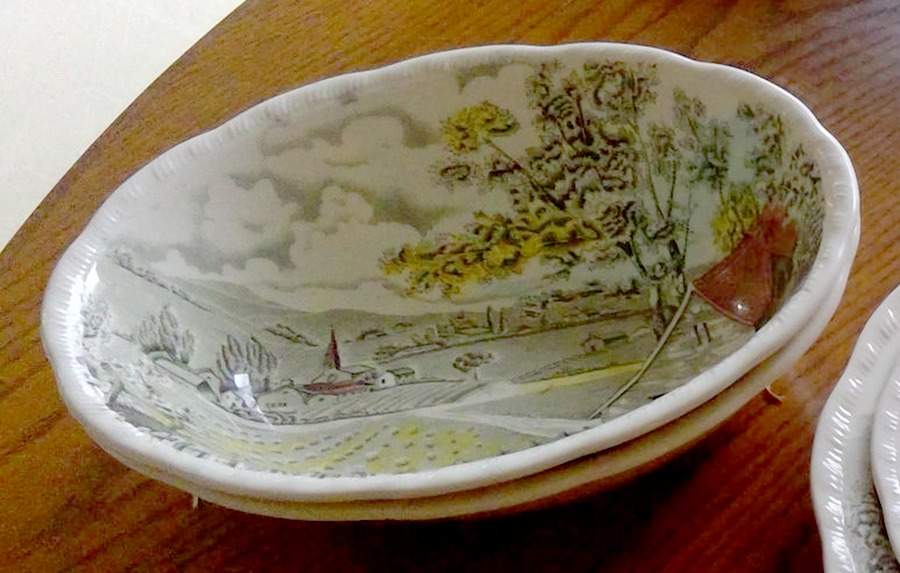 Home Pastures 9" Oval Vegetable Bowl by Alfred Meakin-1
