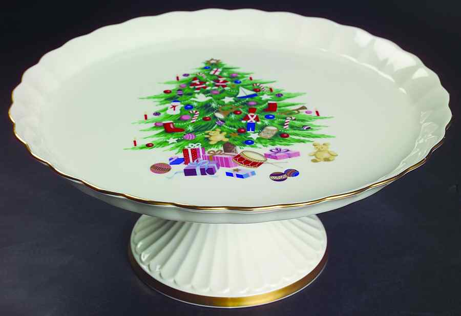 Christmas Spirit 11" Diameter Pedestal Cake Stand by Mikasa-1