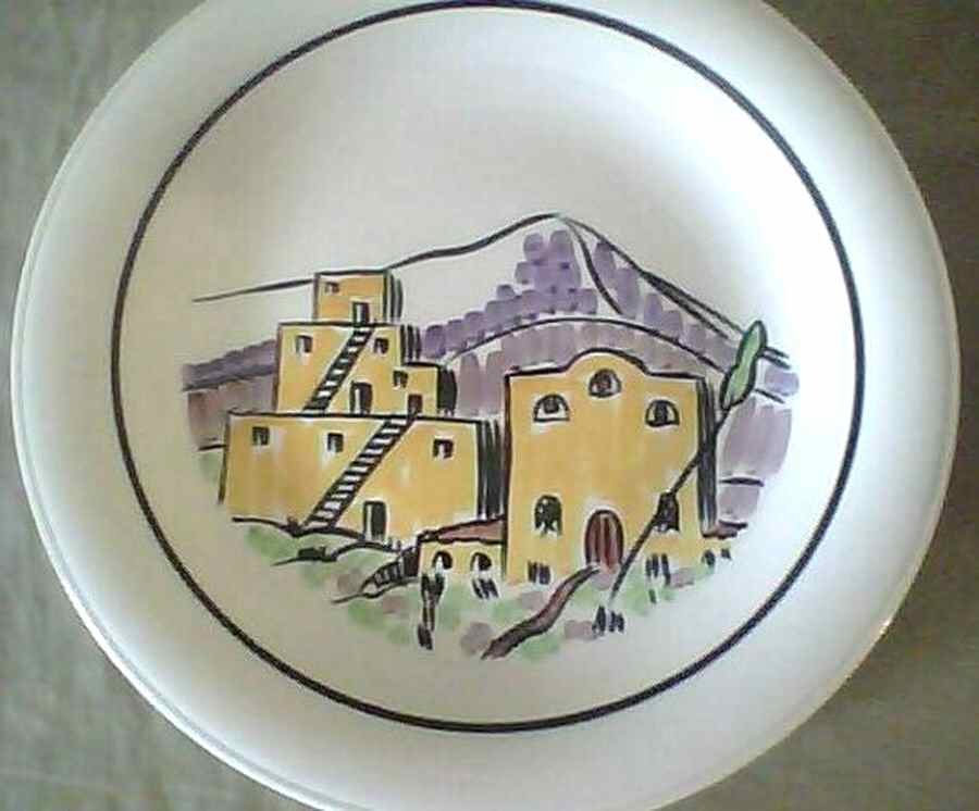 Native American Series 12" Chop Plate (Round Platter) by Metlox - Poppytrail - Vernon-1