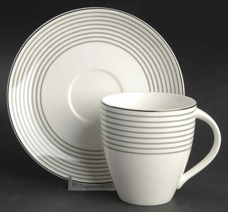 Overture Flat Cup & Saucer Set by Mikasa-1