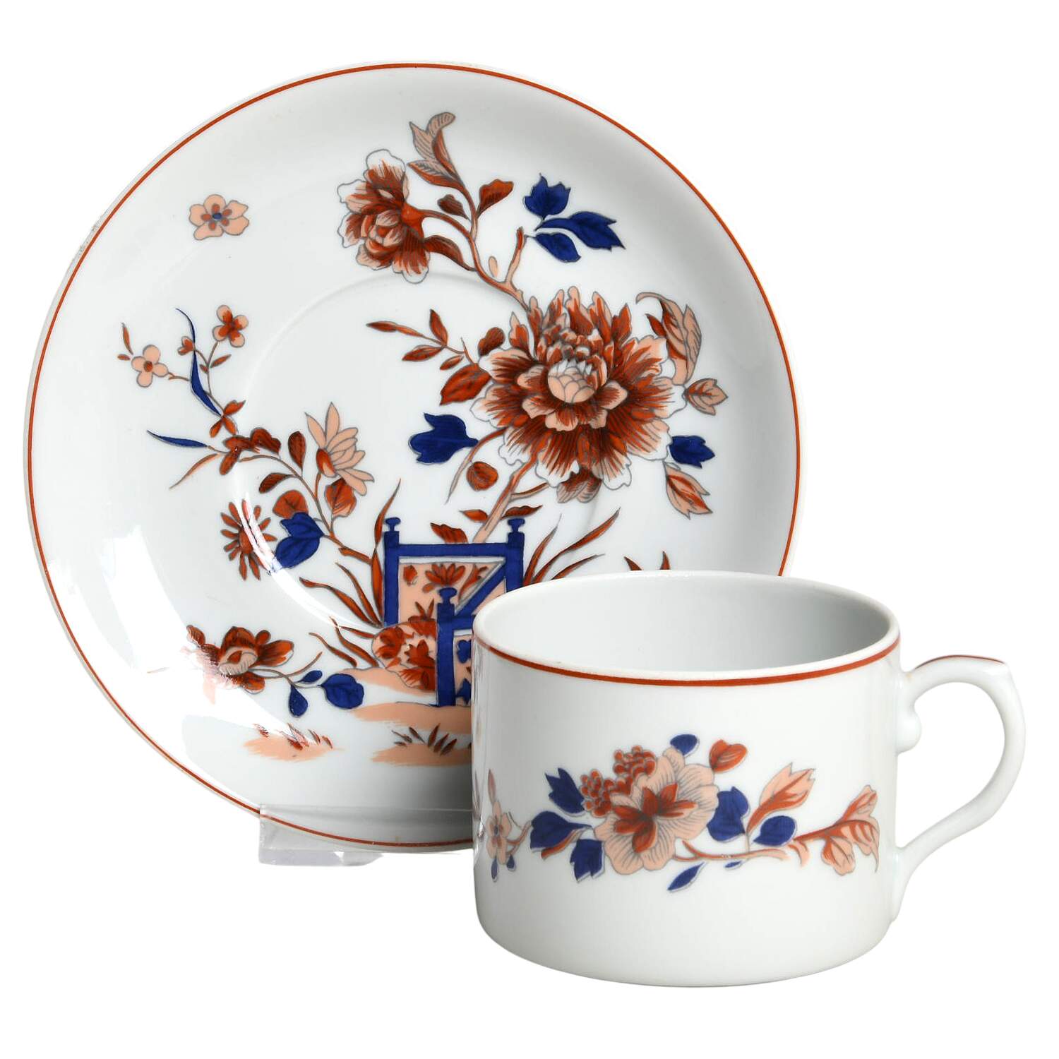 Amor'e Peony Flat Cup & Saucer Set by Mottahedeh-1