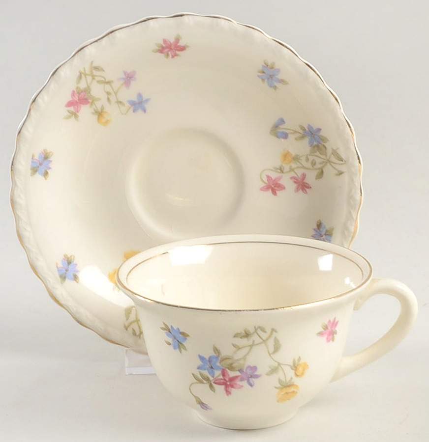 Trouville Flat Cup & Saucer Set by Myott Staffordshire-1