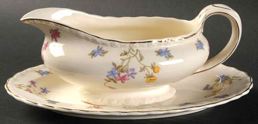Trouville Gravy Boat & Underplate by Myott Staffordshire-1