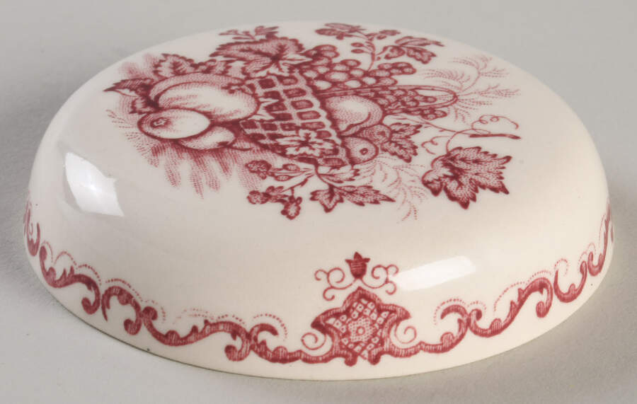Fruit Basket Red Lid for Small Ginger Jar by Mason's-1