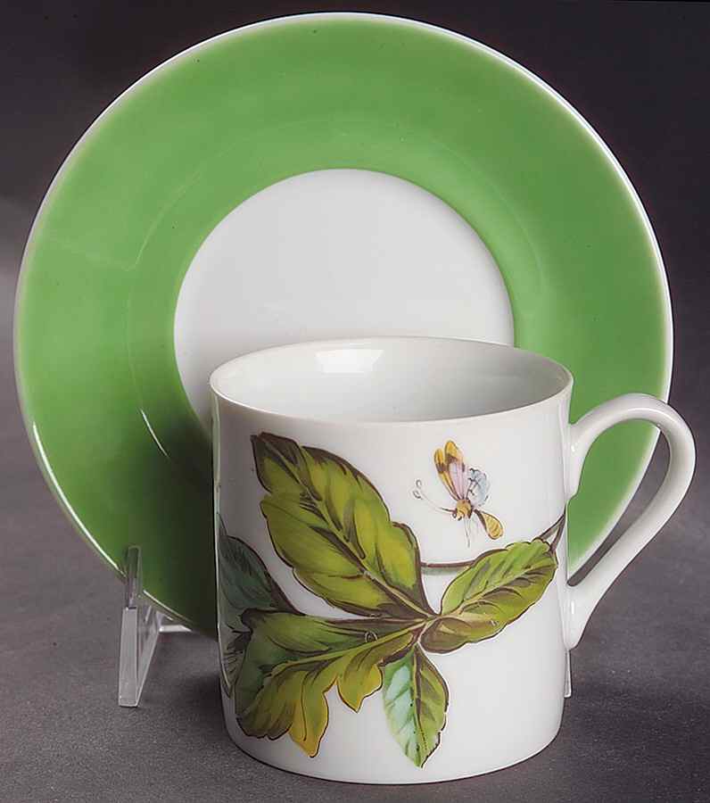 The Exotic Plant Flat Cup & Saucer Set by Mottahedeh-1