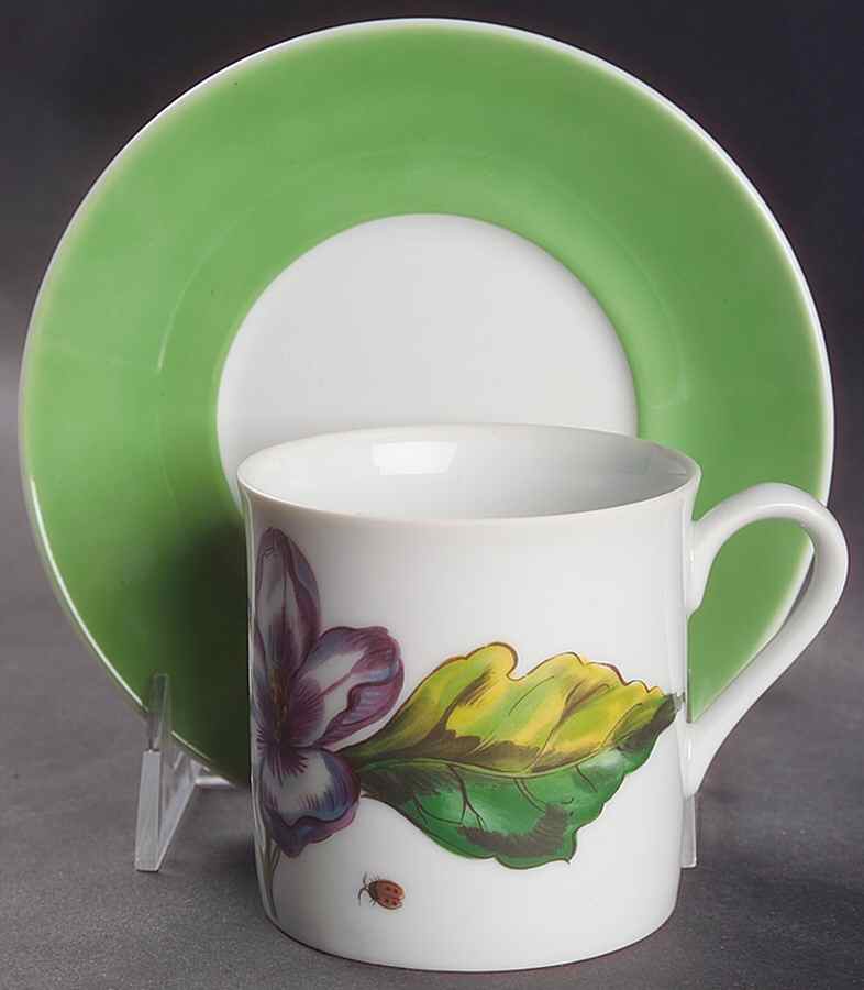 The Exotic Plant Flat Cup & Saucer Set by Mottahedeh-1