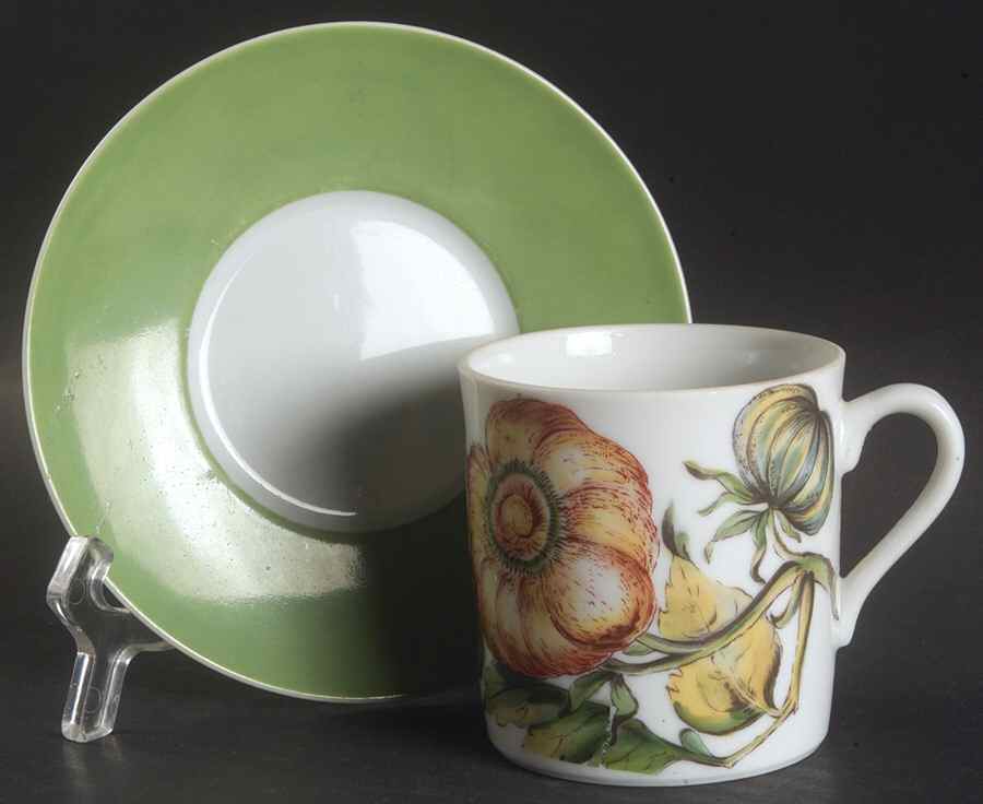The Exotic Plant Flat Cup & Saucer Set by Mottahedeh-1