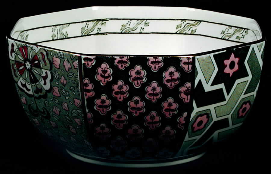 Applique Green 6" Octagonal Vegetable Bowl by Mason's-1