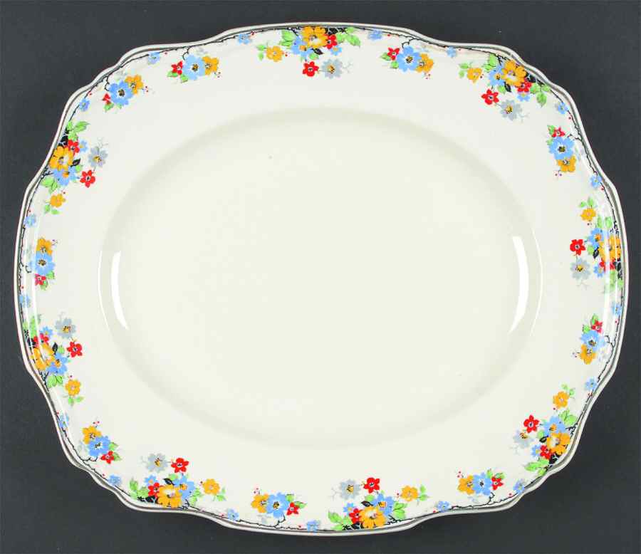 MEA43 14" Oval Serving Platter by Alfred Meakin-1