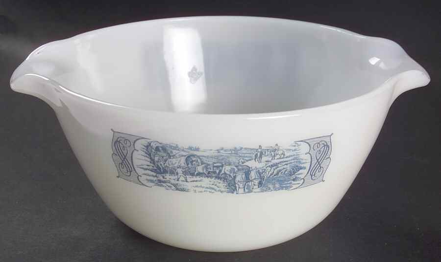 Currier and Ives Blue 10" Mixing Bowl by Royal (USA)-1
