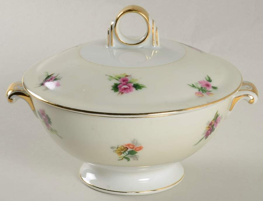 Garden Rose Sugar Bowl & Lid by Meito-1